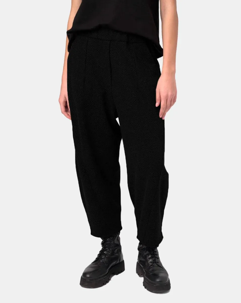 Baci - Elastic Seamed Cotton Pant Black - 307219BLKXS