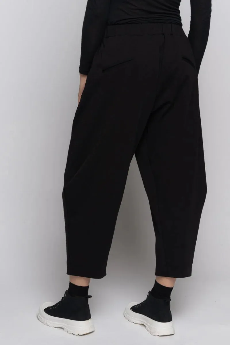 Baci - Elastic Seamed Cotton Pant Black - 307219BLKXS