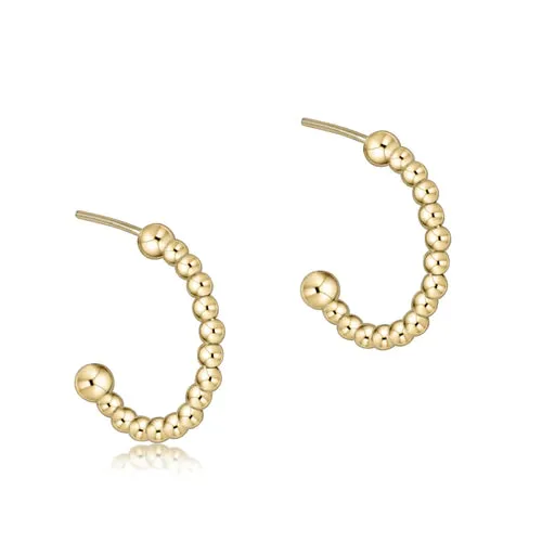 Beaded 1" Post Hoop-2mm Gold