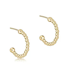 Beaded 1" Post Hoop-2mm Gold
