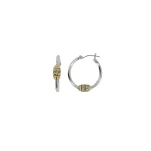 Beaded Collection - Two-Tone Hoop Earrings