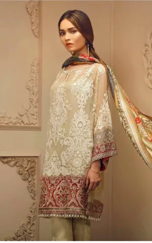 Beautiful chiffon dress by Chantell in offwhite skin color Model # C 825