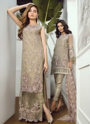 Beautiful dress by Chantell Jasmin in greenish  gray color Model # C 1127