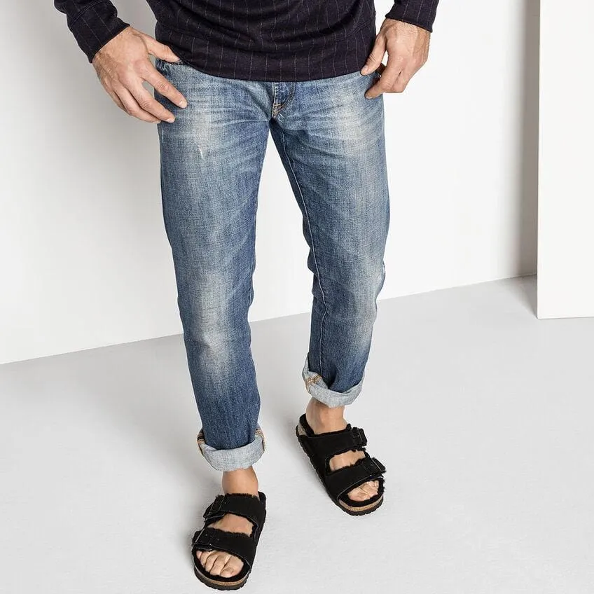 Birkenstock Arizona Black Shearling Sandal - Regular