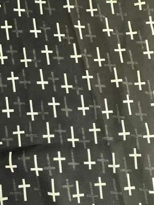 Black and White Cross Chiffon