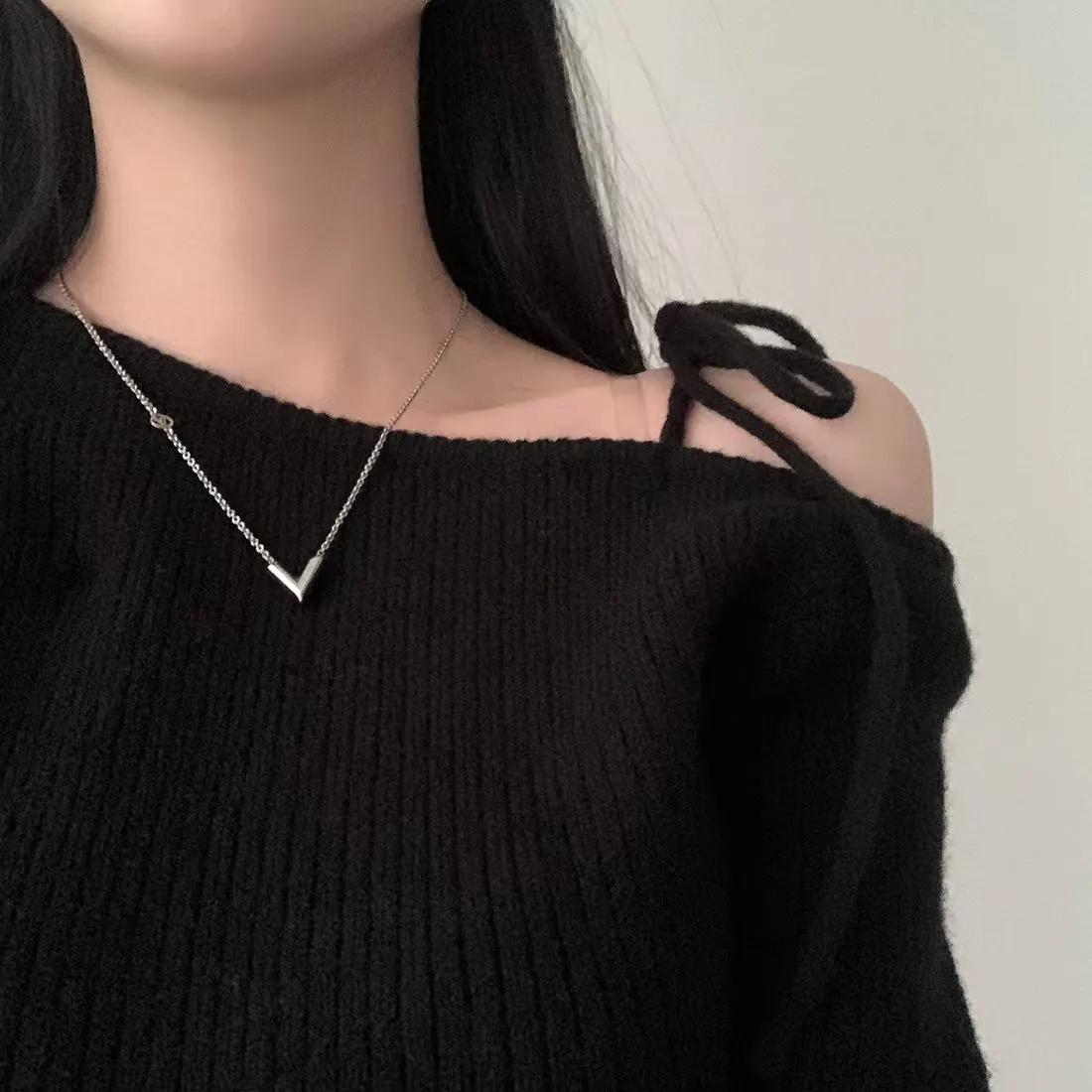 Black Cold Shoulder Tie Up Top
