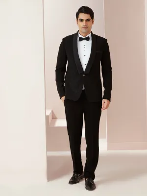 Black Flamboyant Solid Designer Suit for Men