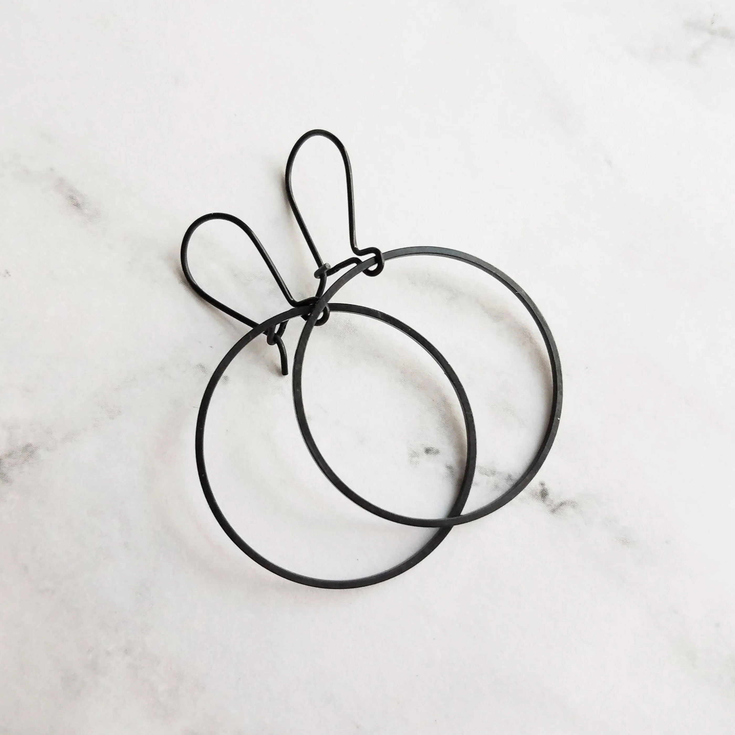 Black Hoop Earrings, black circle earring, black hoop earring, black open circle earring, black ring earring, thin black circle earring