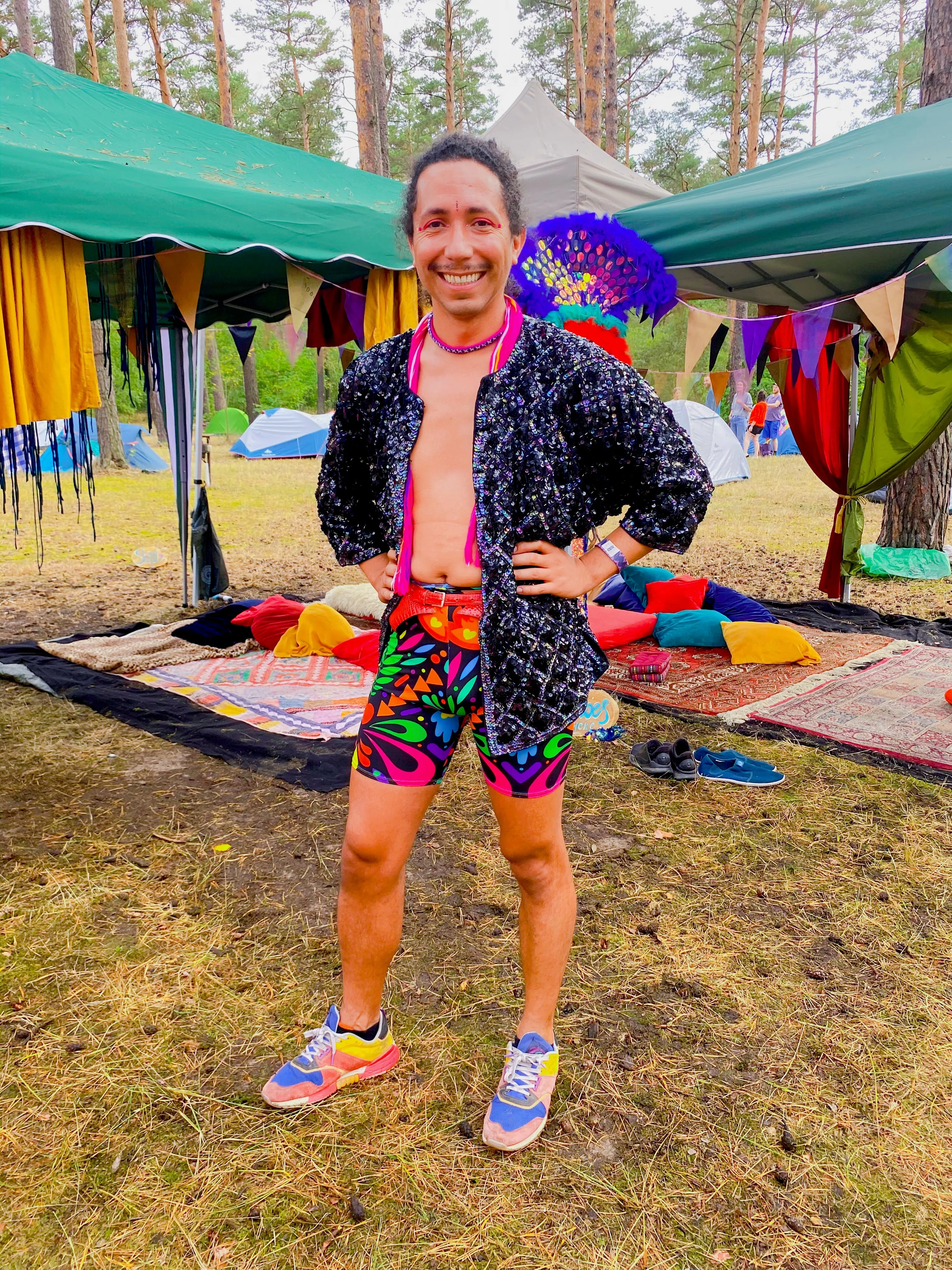 Black Rainbow Cycling Shorts in Femina Magicae