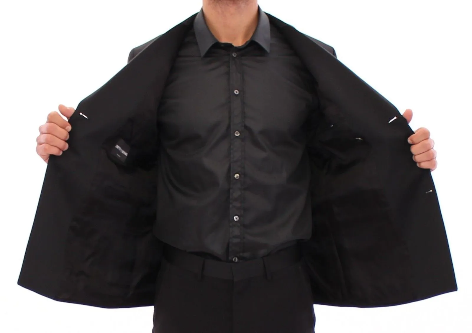 Black Slim Fit Wool Smoking Tuxedo Suit