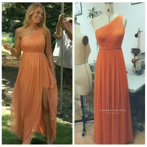 Blake Lively Inspired Orange Bridesmaid Dress Gossip Girl