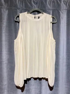 Blaque Label Cream Pleated Cold Shoulder Blouse