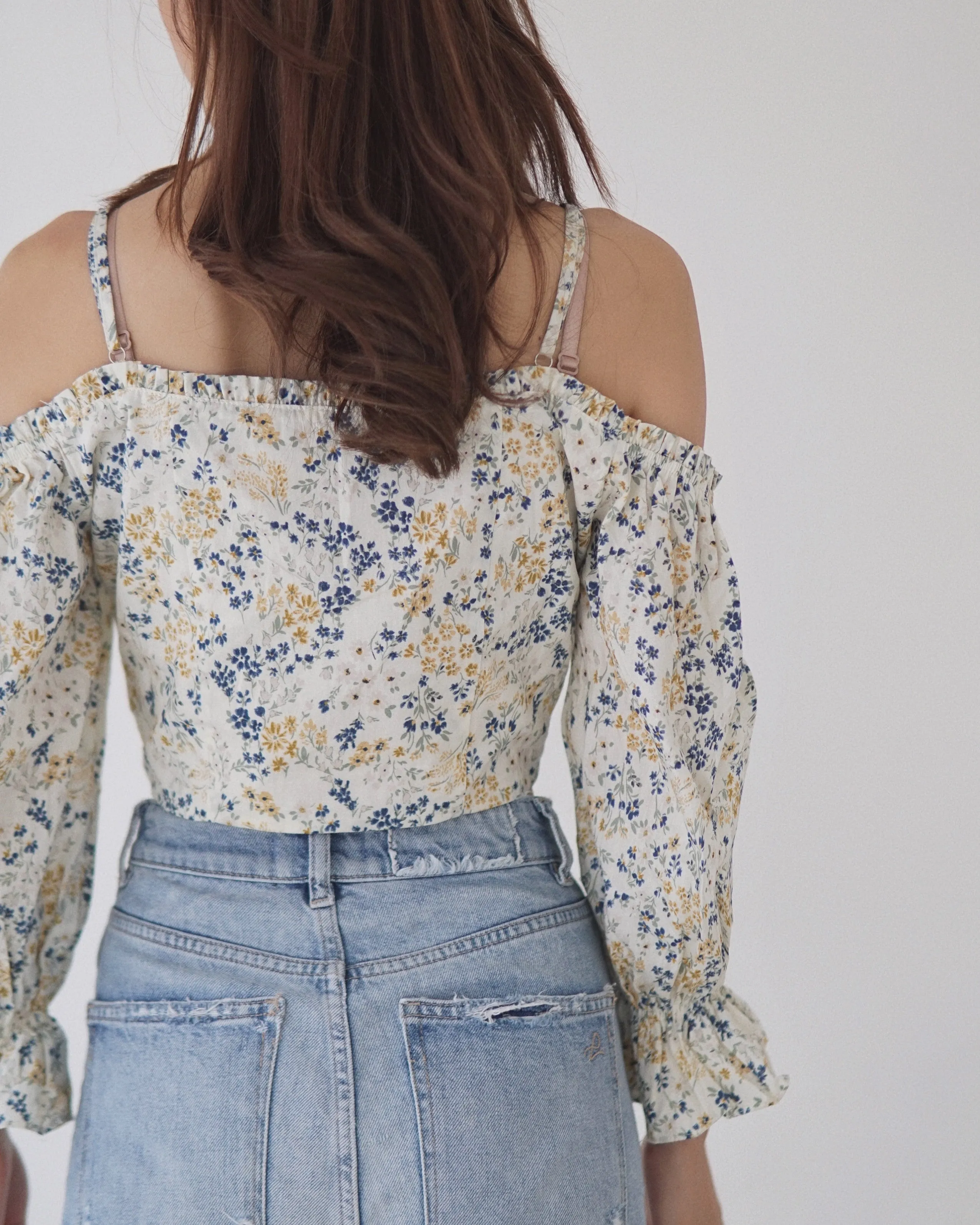 Blue Corn Cold Shoulder Top