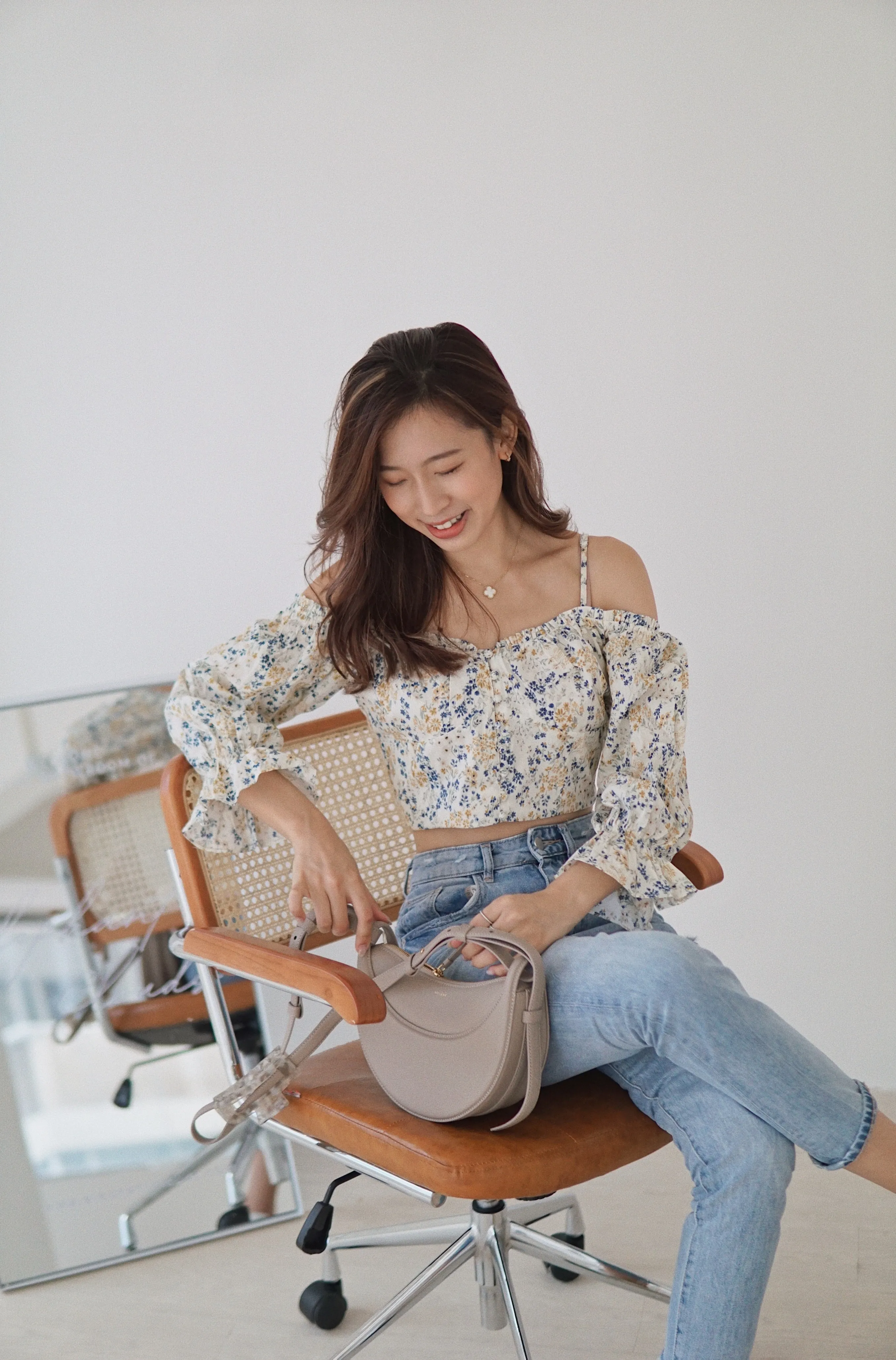 Blue Corn Cold Shoulder Top
