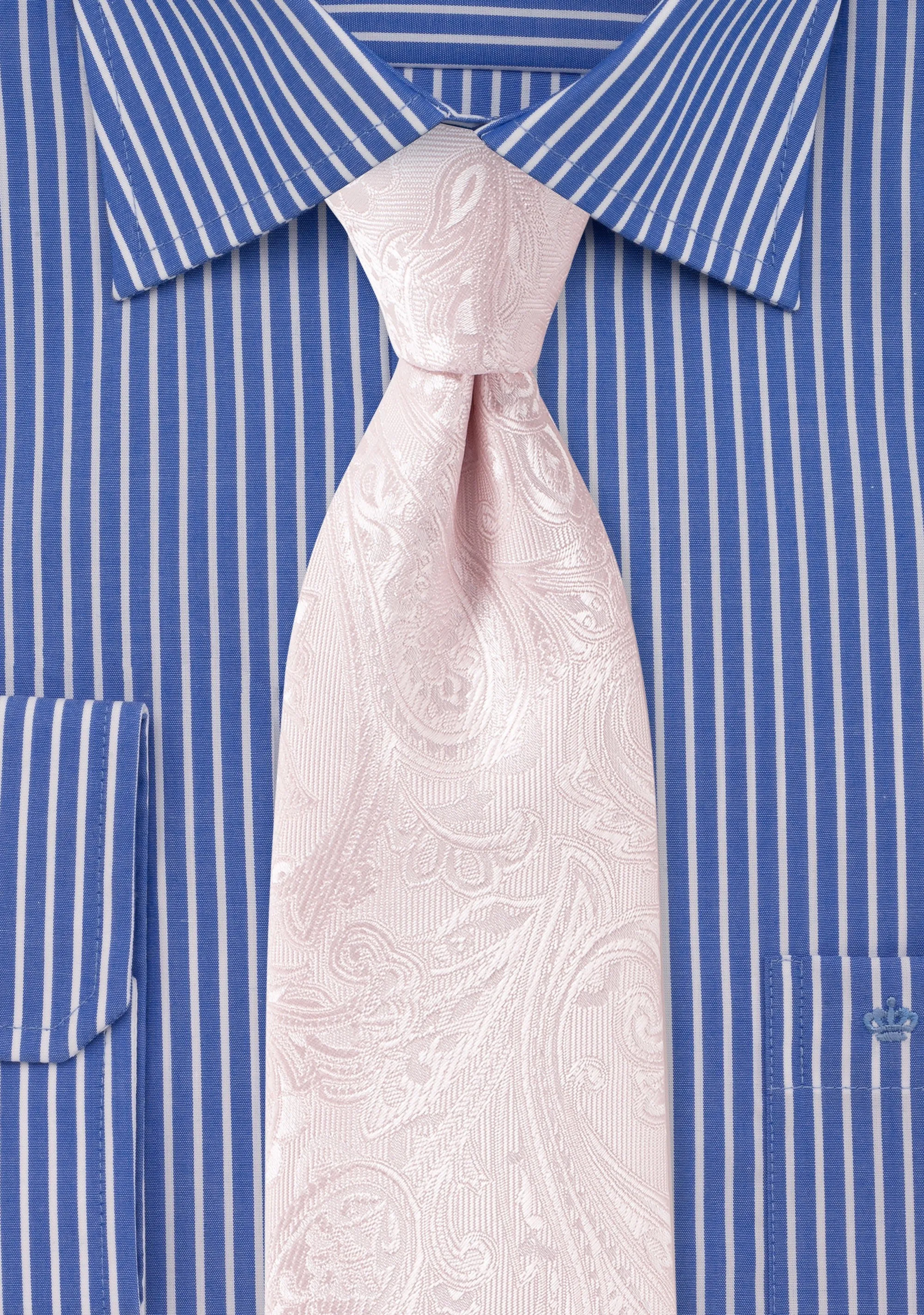 Blush Pink Proper Paisley Necktie