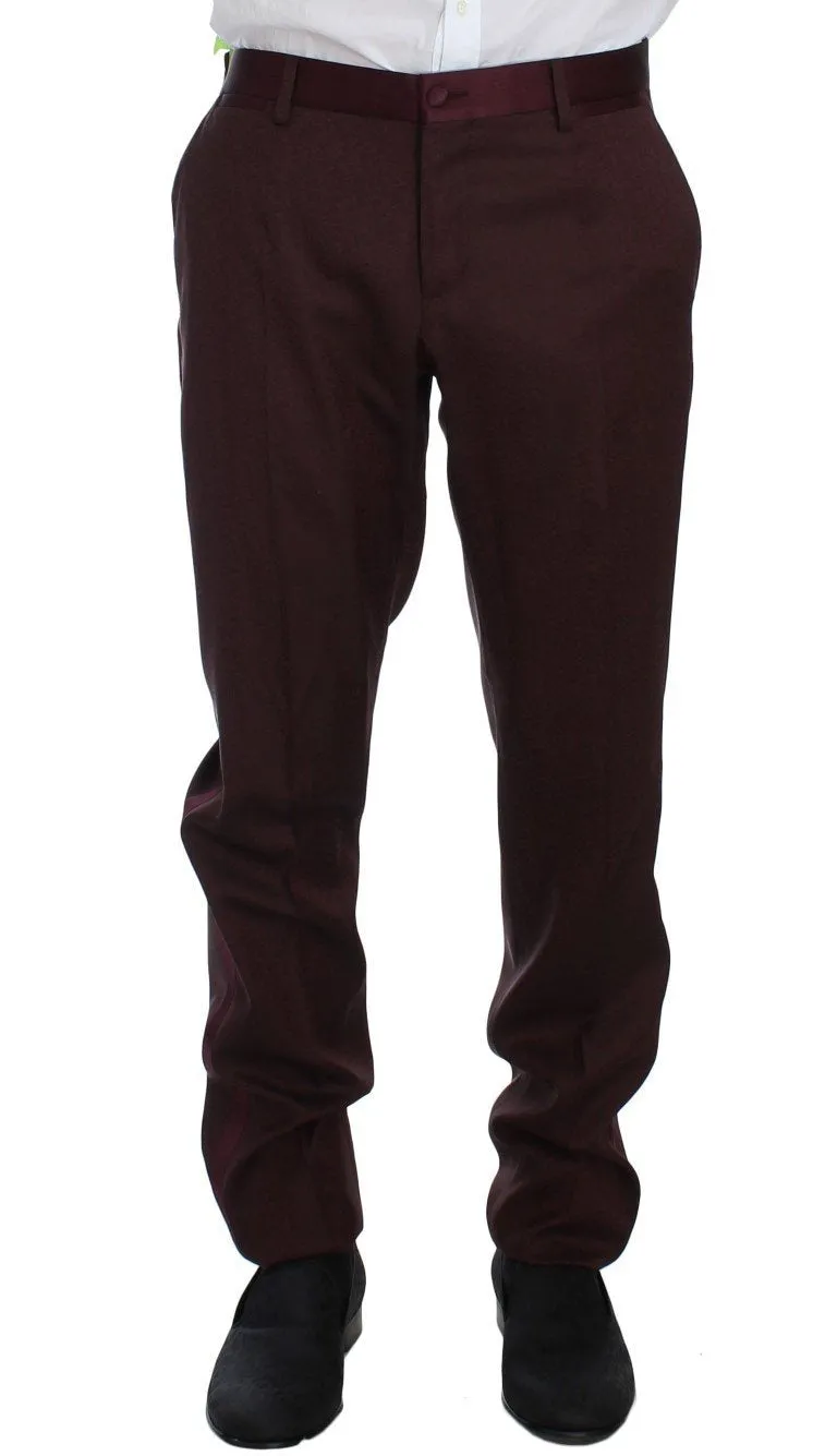Bordeaux 3 Piece Slim Fit Suit Tuxedo