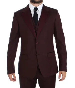 Bordeaux 3 Piece Slim Fit Suit Tuxedo