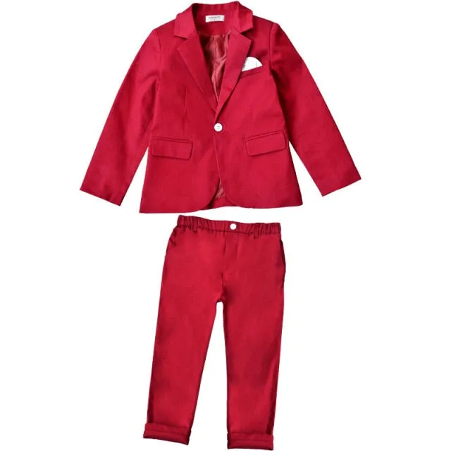 Boys 3pcs Slim Fit Classic Tuxedo Suits Blazer Vest Pants Sets
