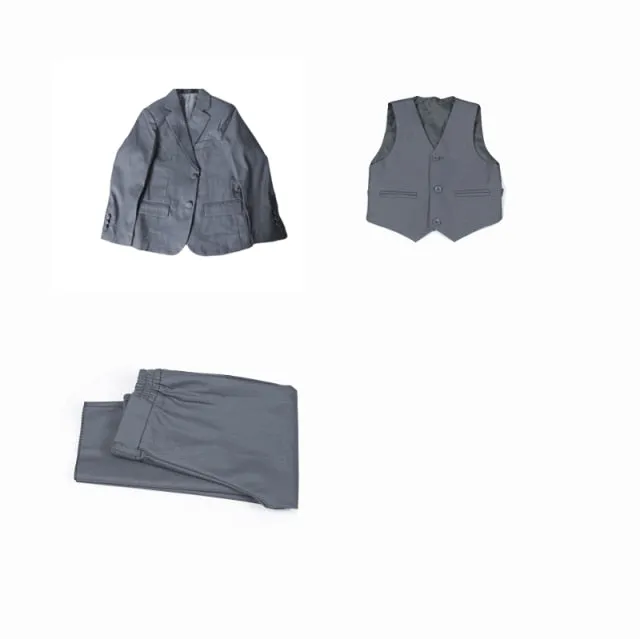 Boys 3pcs Slim Fit Classic Tuxedo Suits Blazer Vest Pants Sets