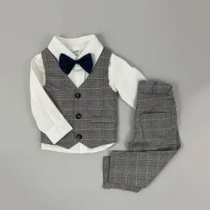 Boys Check Print Suit