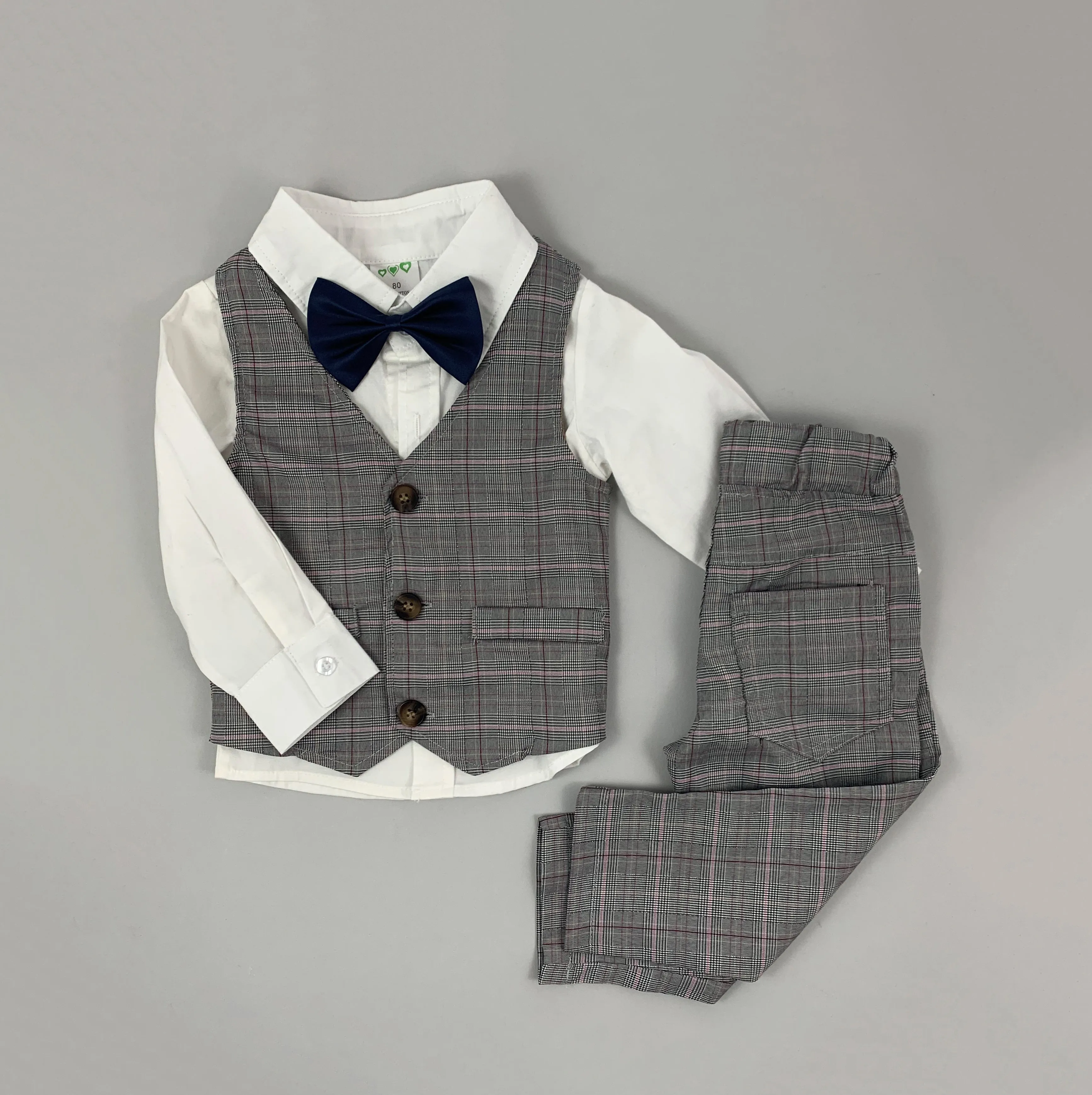 Boys Check Print Suit