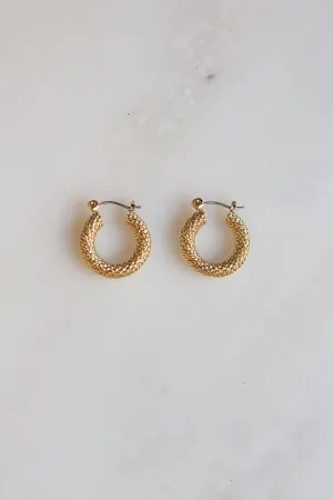 Braided Twist Hoop Earrings (Gold)