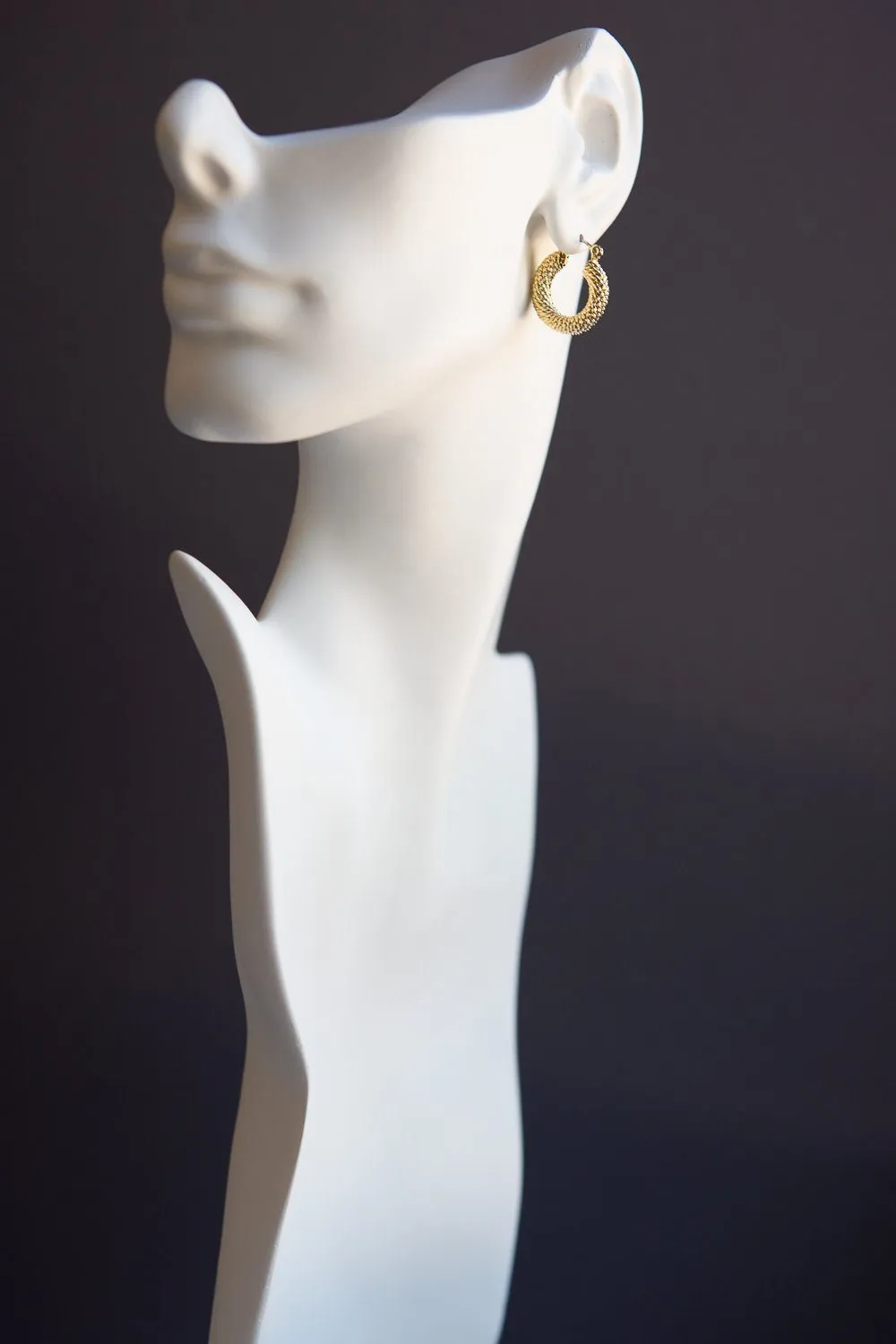 Braided Twist Hoop Earrings (Gold)