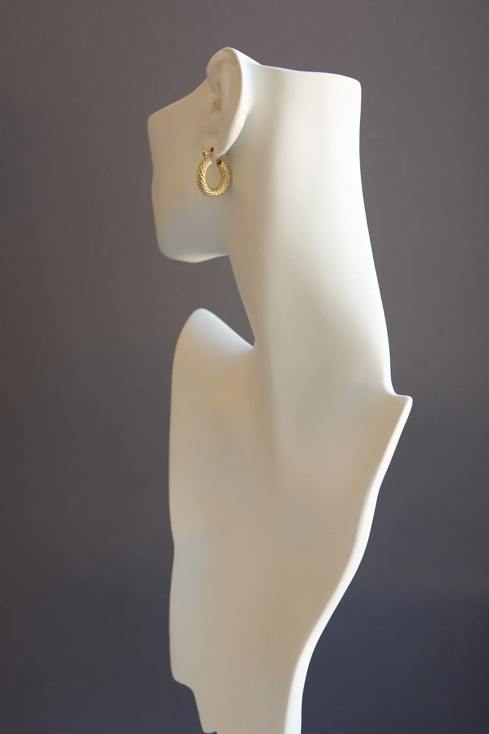 Braided Twist Hoop Earrings (Gold)