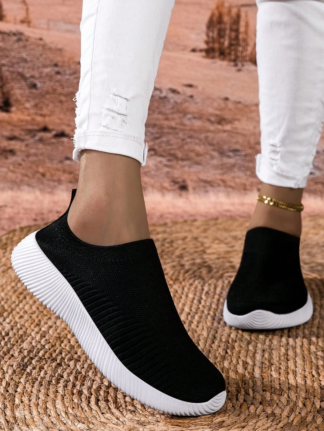 Breathable Knitted Casual Flat Loafers