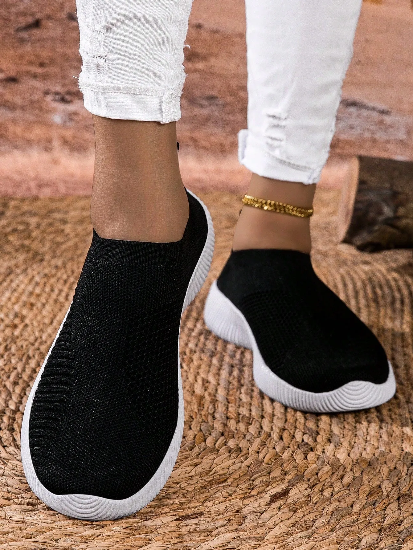 Breathable Knitted Casual Flat Loafers