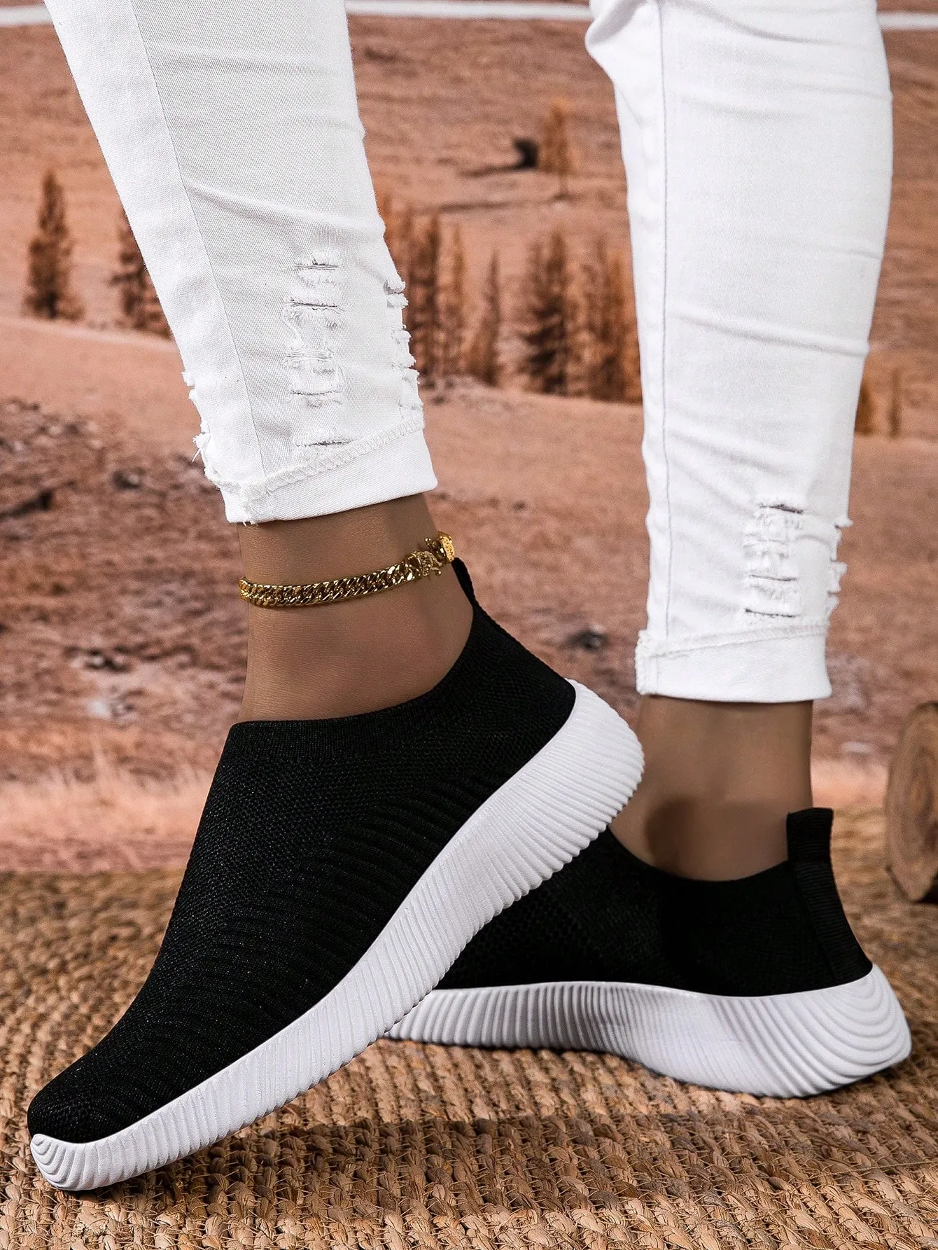 Breathable Knitted Casual Flat Loafers