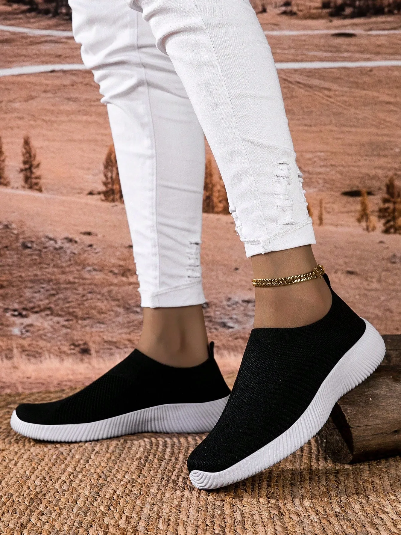 Breathable Knitted Casual Flat Loafers