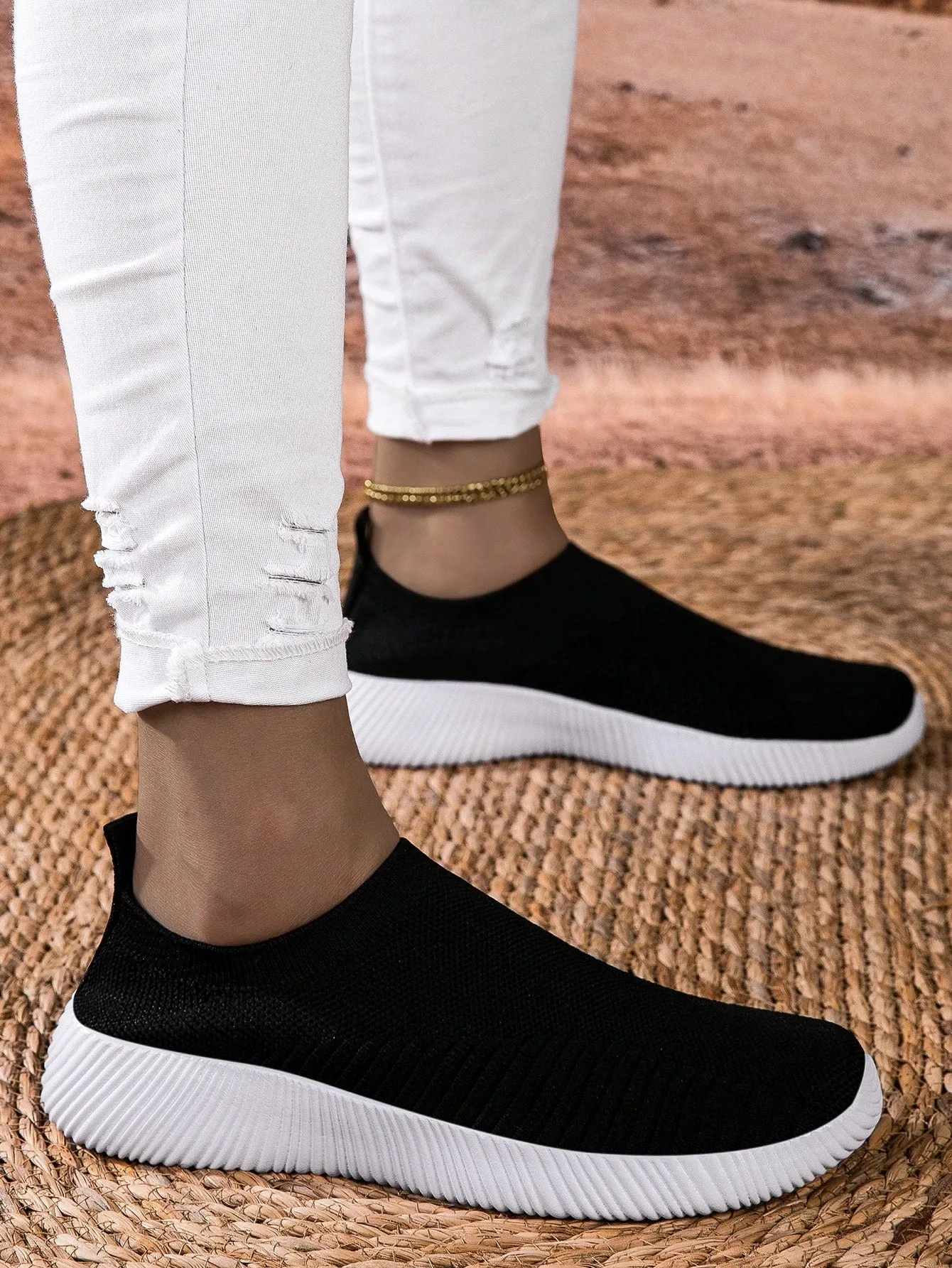 Breathable Knitted Casual Flat Loafers