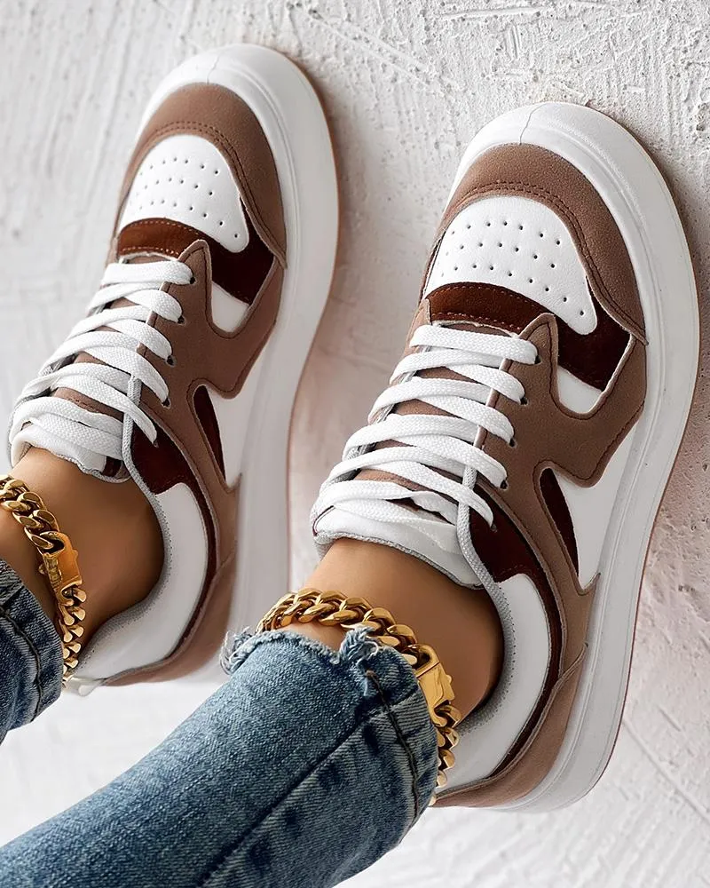 Breathable Platform Lace up Sneakers