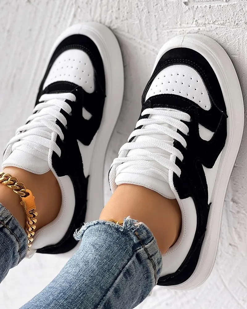 Breathable Platform Lace up Sneakers