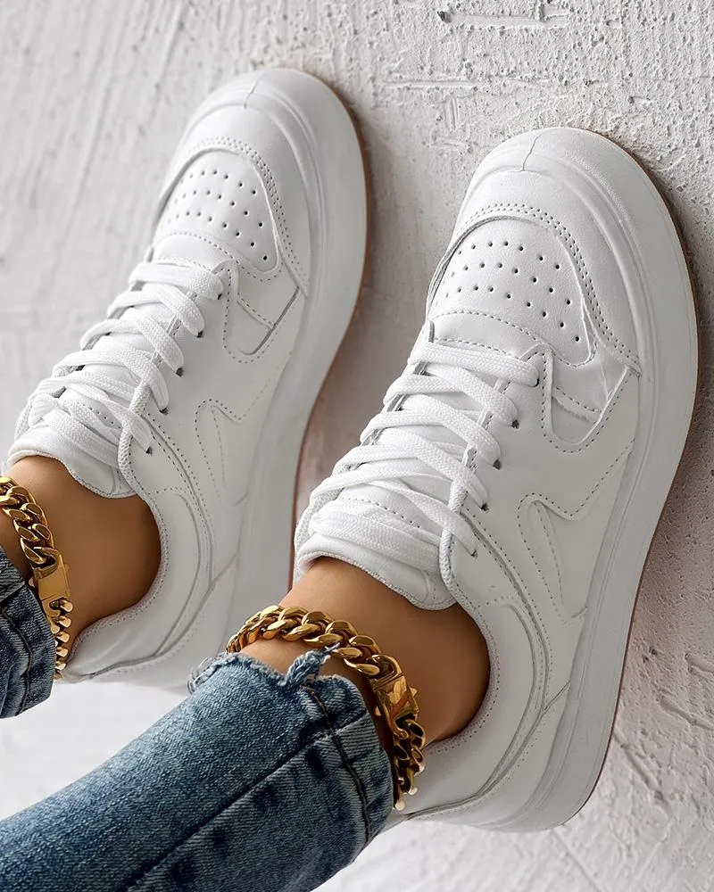 Breathable Platform Lace up Sneakers