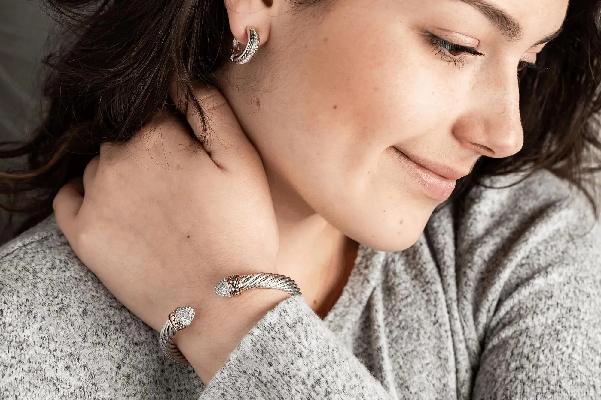 Briolette Collection - Pavé Hoop Earrings