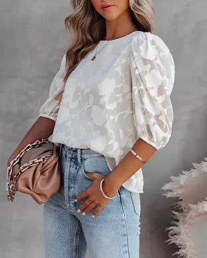Brusilow® | Chiffon Shirt With Puff Sleeves