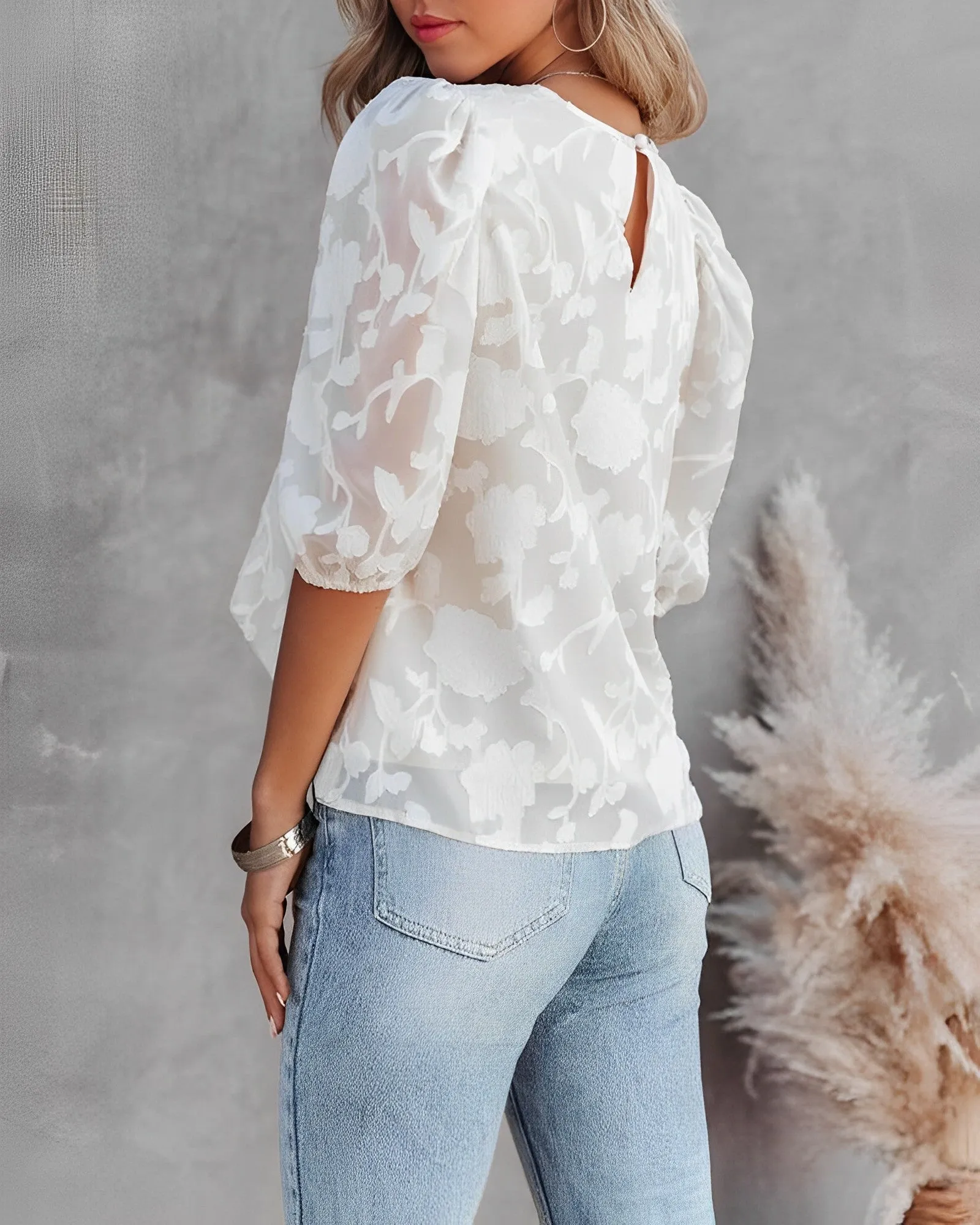 Brusilow® | Chiffon Shirt With Puff Sleeves