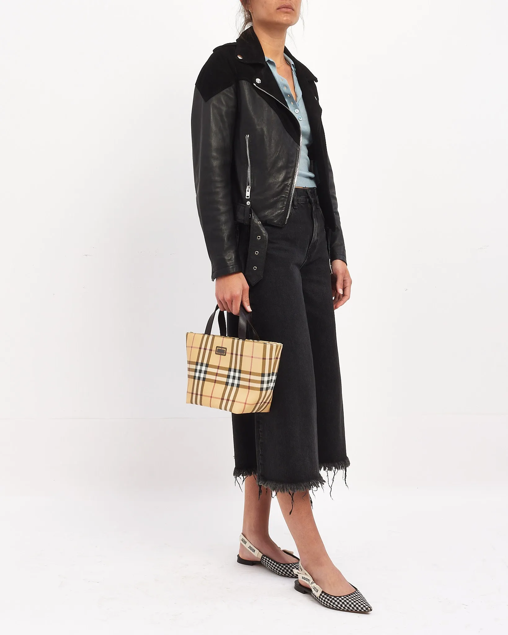 Burberry Beige Nova Check Coated Canvas Tote