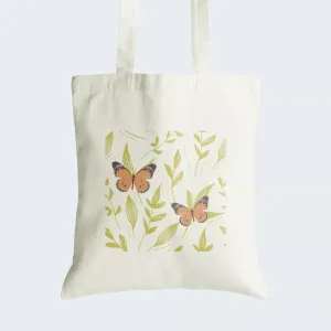 Butterfly Tote Bag With Zipper