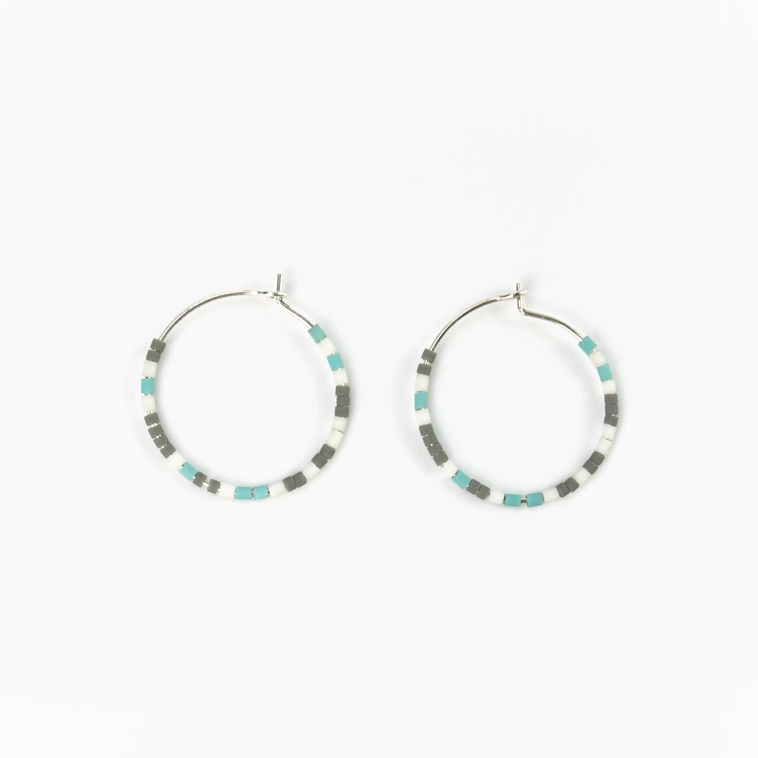 Cali Surf Beaded Hoop Earrings, Beaded Earrings, Surf, Boho