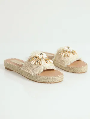 Cassia Espadrille Mule Sandal - Nude