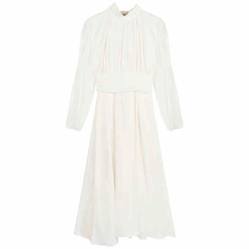 Casual Solid Color Turtleneck Collar Shirt Midi Dress