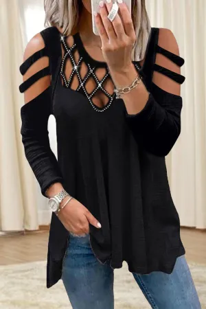 Casual Solid Patchwork Hot Drill O Neck Tops