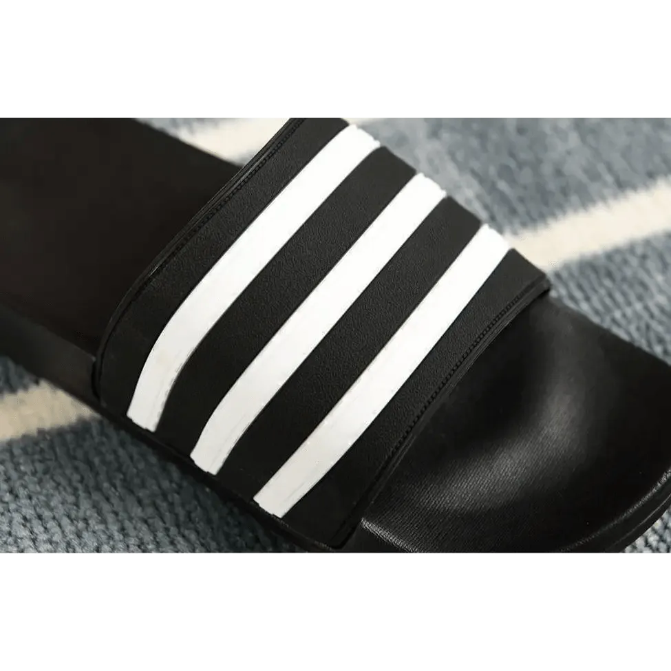 Casual Summer Modern Design Men Slippers Soft Black White Stripes Pattern Flip Flops Casual Summer Outdoor Slides For Women