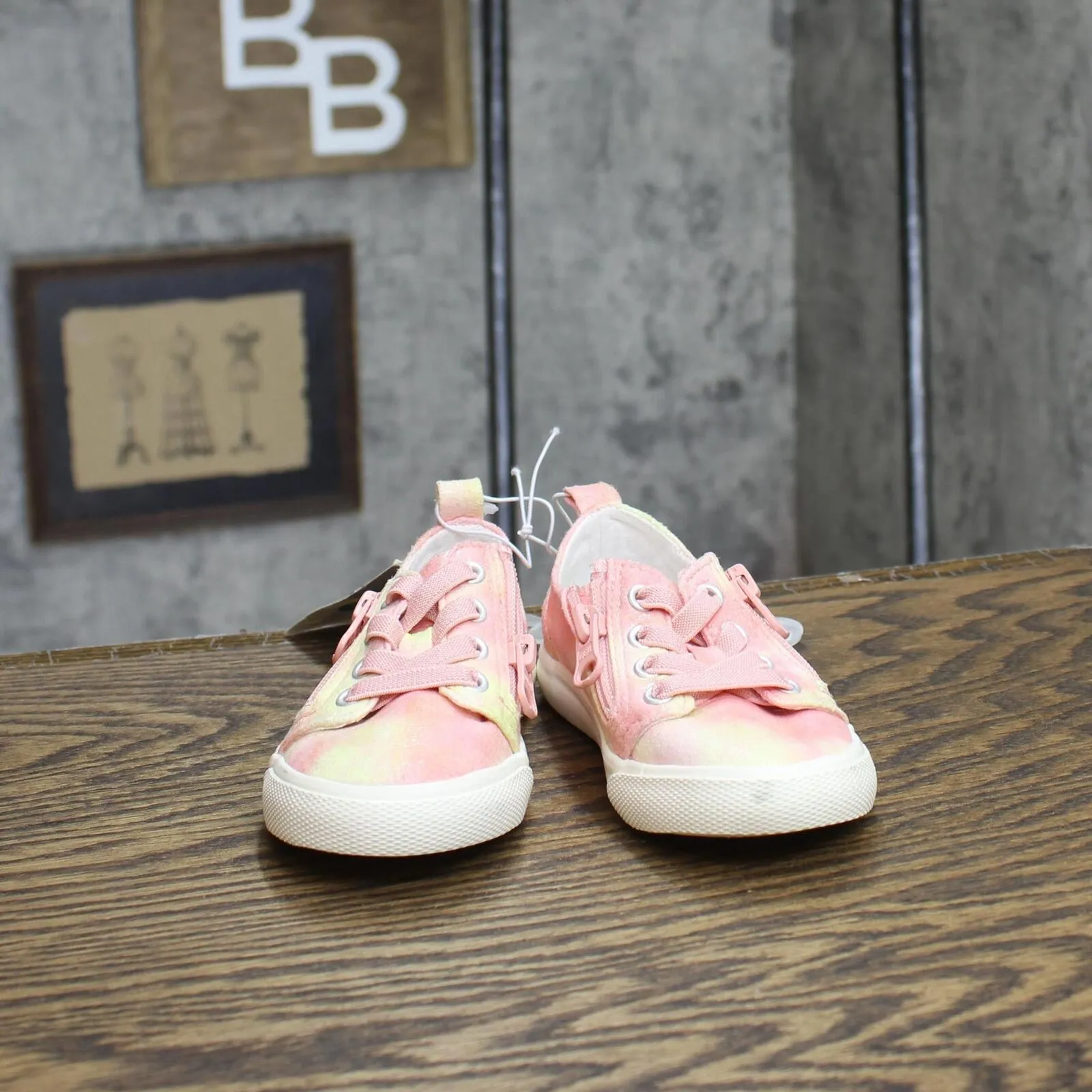 Cat & Jack Toddler Girls Luka Tie-Dye Double Zipper Sneakers 87834400 Pink 8T