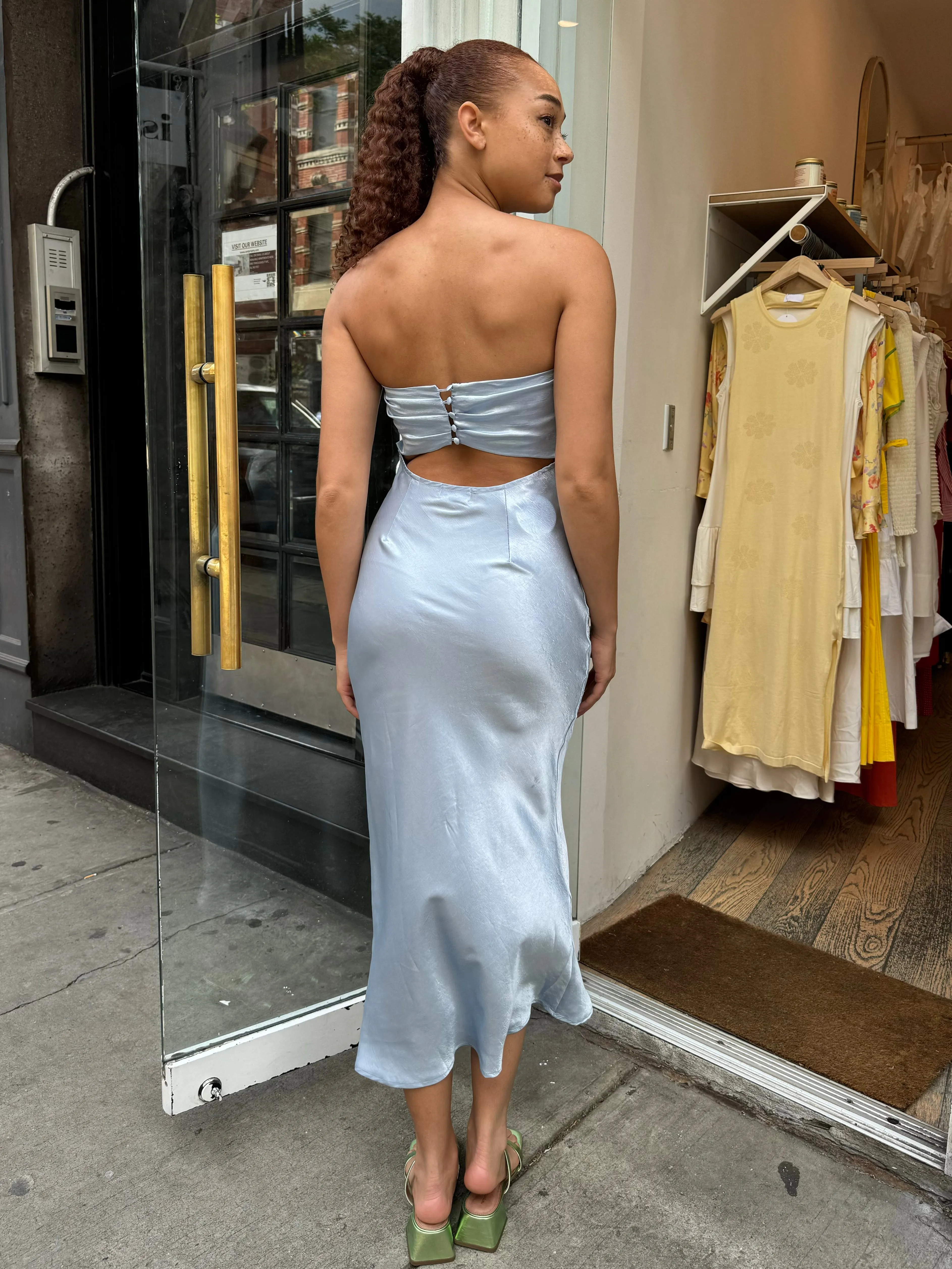 Celeste Strapless Maxi Dress in Sky