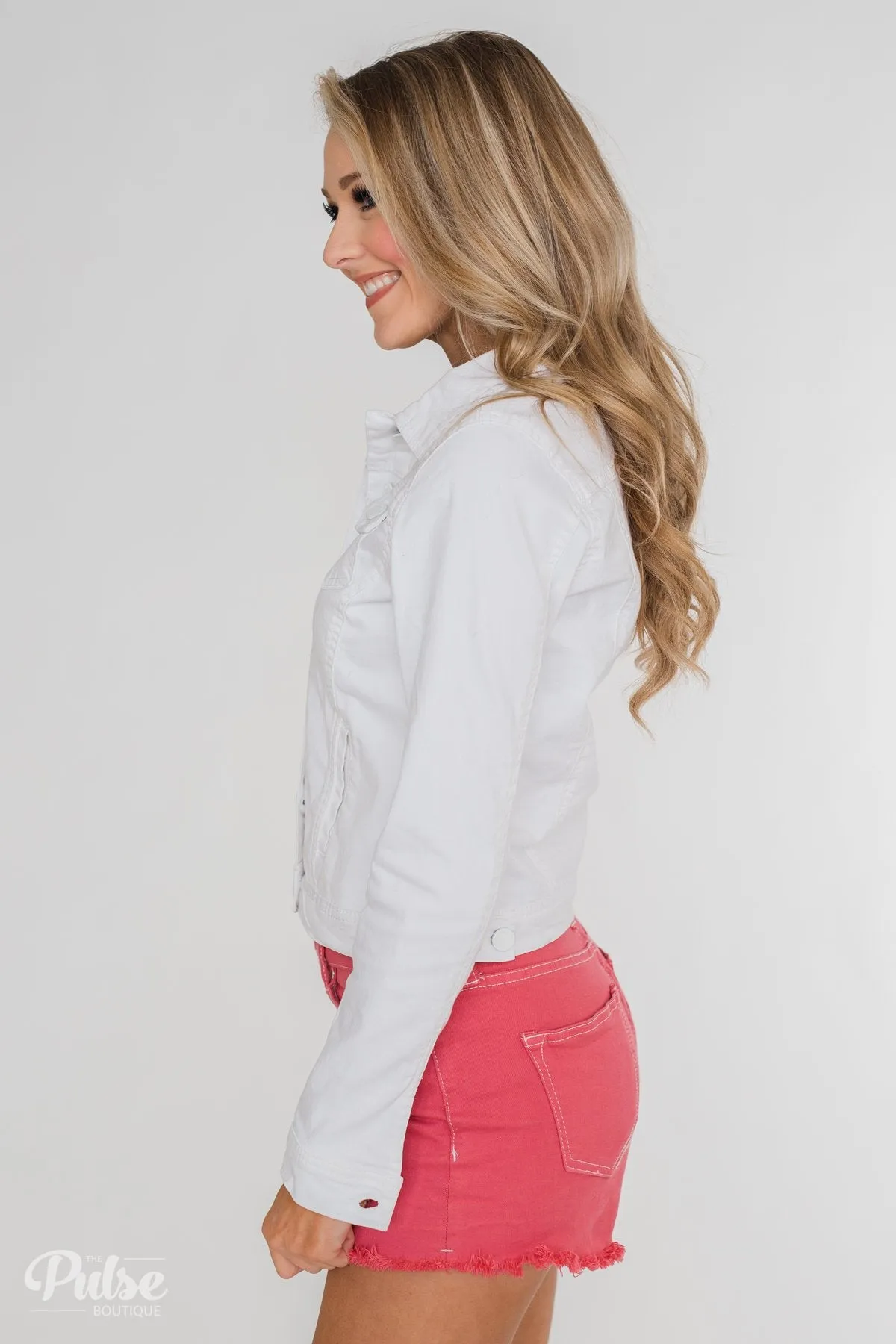 C'est Toi Non-Distressed Denim Jacket- White