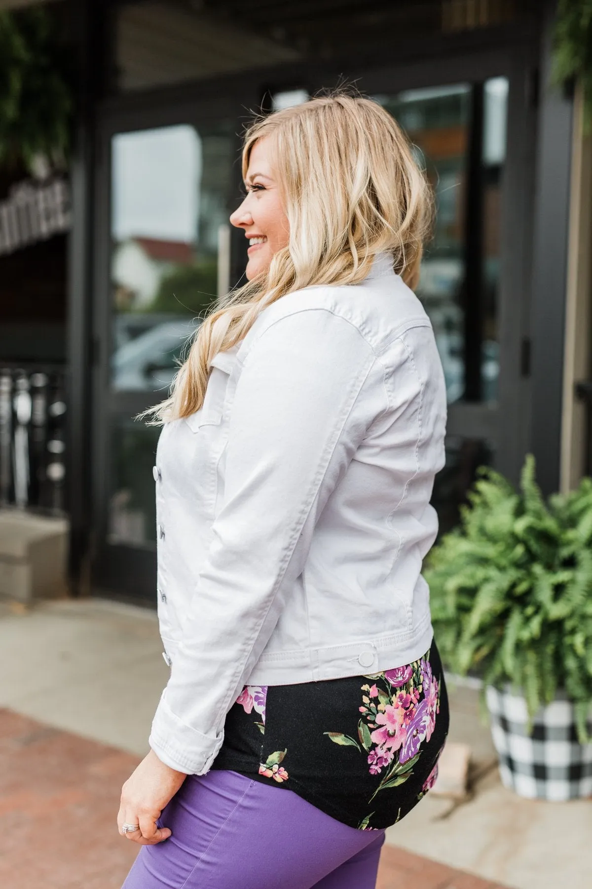 C'est Toi Non-Distressed Denim Jacket- White